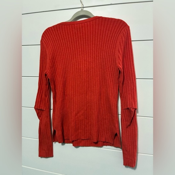 Frame Overlap Long Sleeves Keyhole Rib wool Sweater size M - Picture 6 of 8